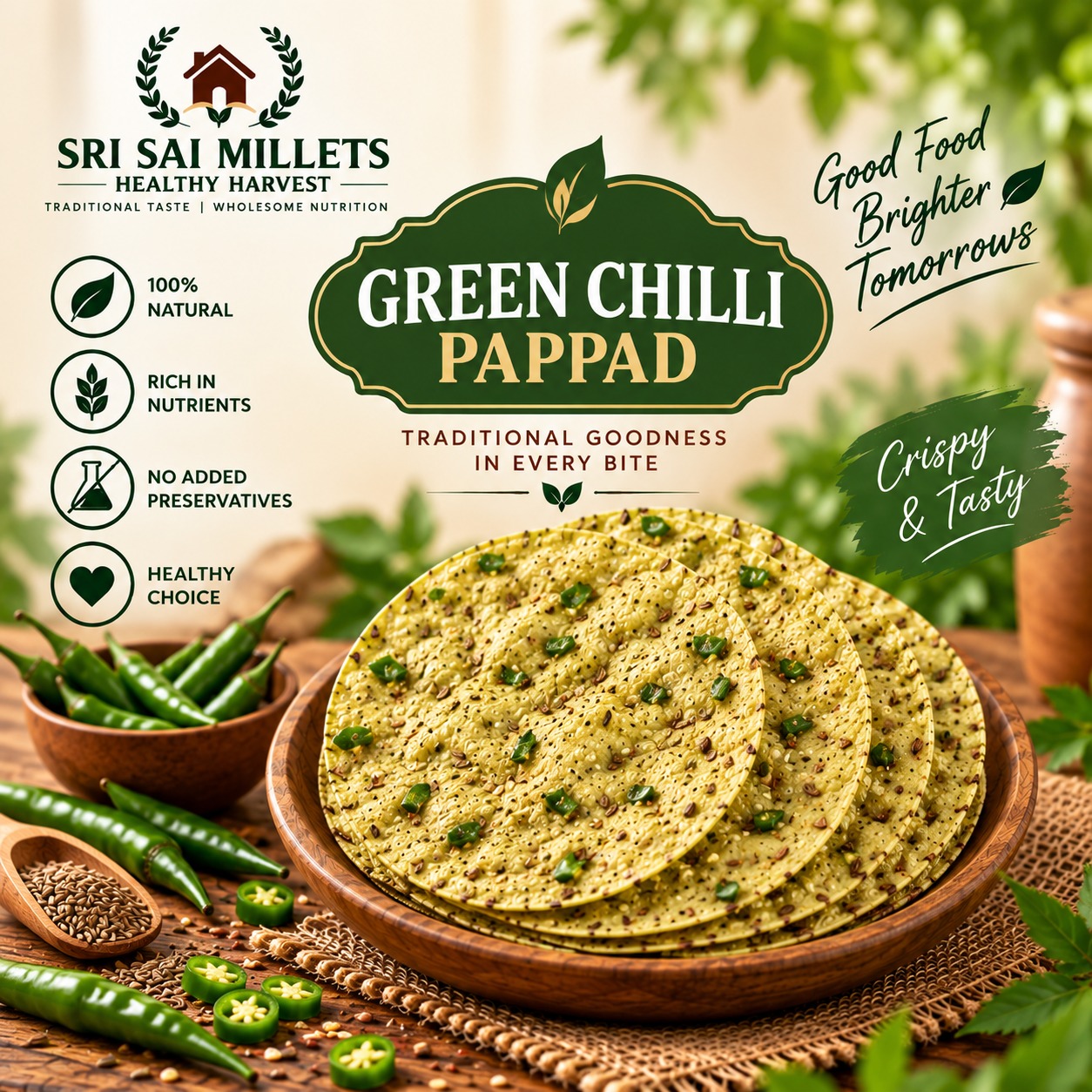 GREEN CHILLY PAPPAD